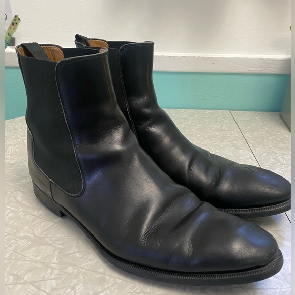 Magnanni Black leather chelsea boots Sz:12 made in Spain - Picture 1 of 12